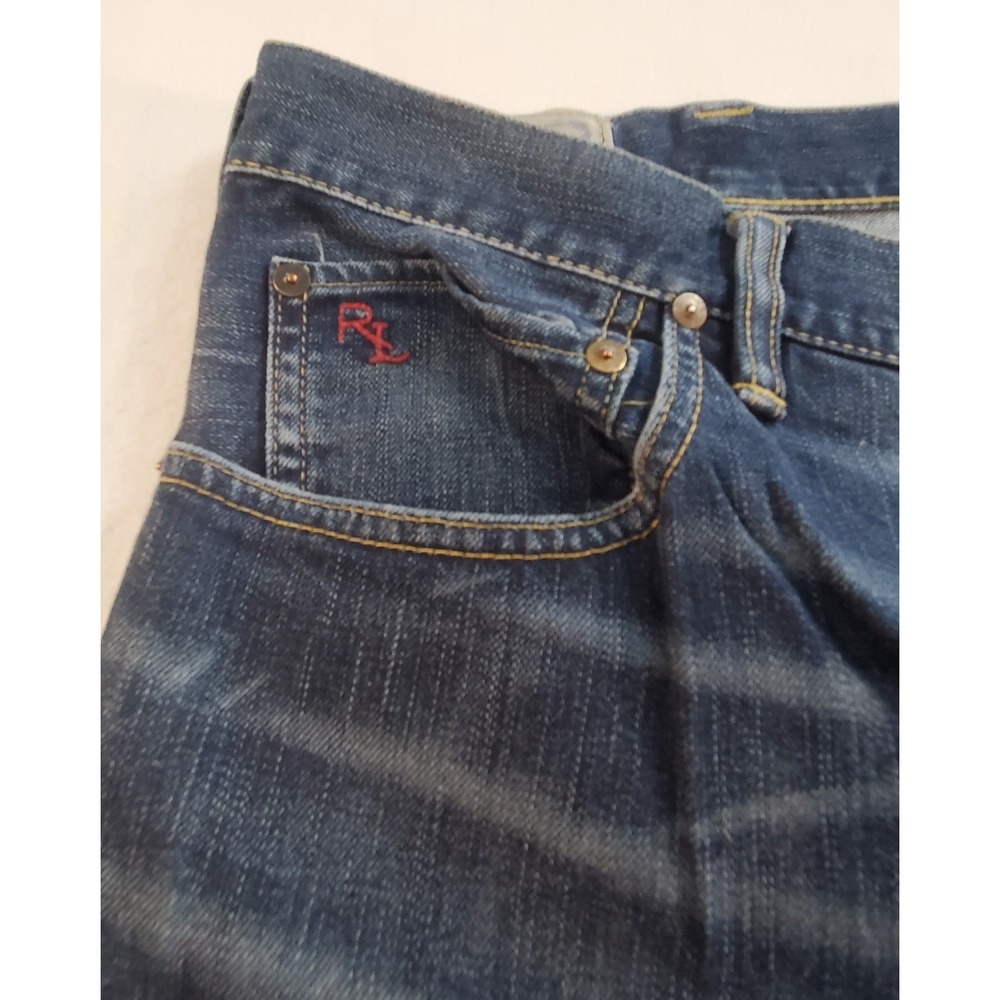 Polo Ralph Lauren Jeans Mens Size 46B x 30 Blue Hampton Straight Measure 46 X 27 - Picture 11 of 12